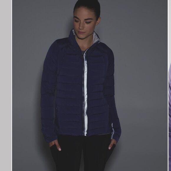 Lululemon Fluffed Up Jacket Purple Nightfall Puffer Goose Down Quilted Winter - Picture 3 of 15